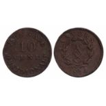 Belgium. Antwerpen. 10 Centimes. 1814 R.VF +.Belgium. Antwerpen. 10 Centimes. 1814 R.VF +.