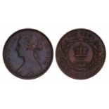 Canada. Newfoundland. One cent 1880, wijde 0. KM 1. VF.Canada. Newfoundland. One cent 1880, wide