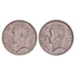 Belgium. Albert. Lot (2) 5 Francs. 1931, 1932.VF +.Belgium. Albert. Lot (2) 5 Francs. 1931, 1932.