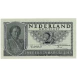 Nederland. 2½ gulden. Muntbiljet. Type 1949. Juliana - Prachtig.(Alm. 16-1a. PL17.b.). Serienummer