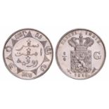 Nederlands-Indië. 25 Cent Willem III 1858. Zeer Fraai +.Nederlands-Indië. 25 Cent Willem III 1858.