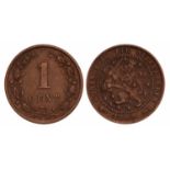 1 Cent Wilhelmina 1900. Prachtig +.1 Cent Wilhelmina 1900. Prachtig +.