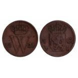 ½ Cent Willem I 1821 B. Fraai / Zeer Fraai.½ Cent Willem I 1821 B. Fraai / Zeer Fraai.