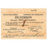 Nederland. 1 gulden. Zilverbon. Type 1914. - Prachtig.(Alm. 01-1b. PL1.b.). Serienummer 33. -