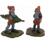 (2x) Miniaturen brons Fritz Bermann.Kabouters, koudbeschilderd brons. Oostenrijk.(2x) Miniatures