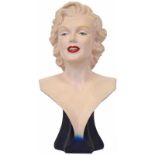 Marilyn Monroe.Gipsen Buste. 51 x 26 cm.Marilyn Monroe.Plaster Bust. 51 x 26 cm.