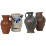 (4x) Kruiken en potten. Diverse leeftijden en afkomsten.(4x) Jugs and pots.Various ages and