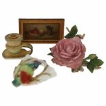 (4x) Diversen.Waaronder een stilleven en aardewerk.(4x) Lot miscellaneous.Including a still life and