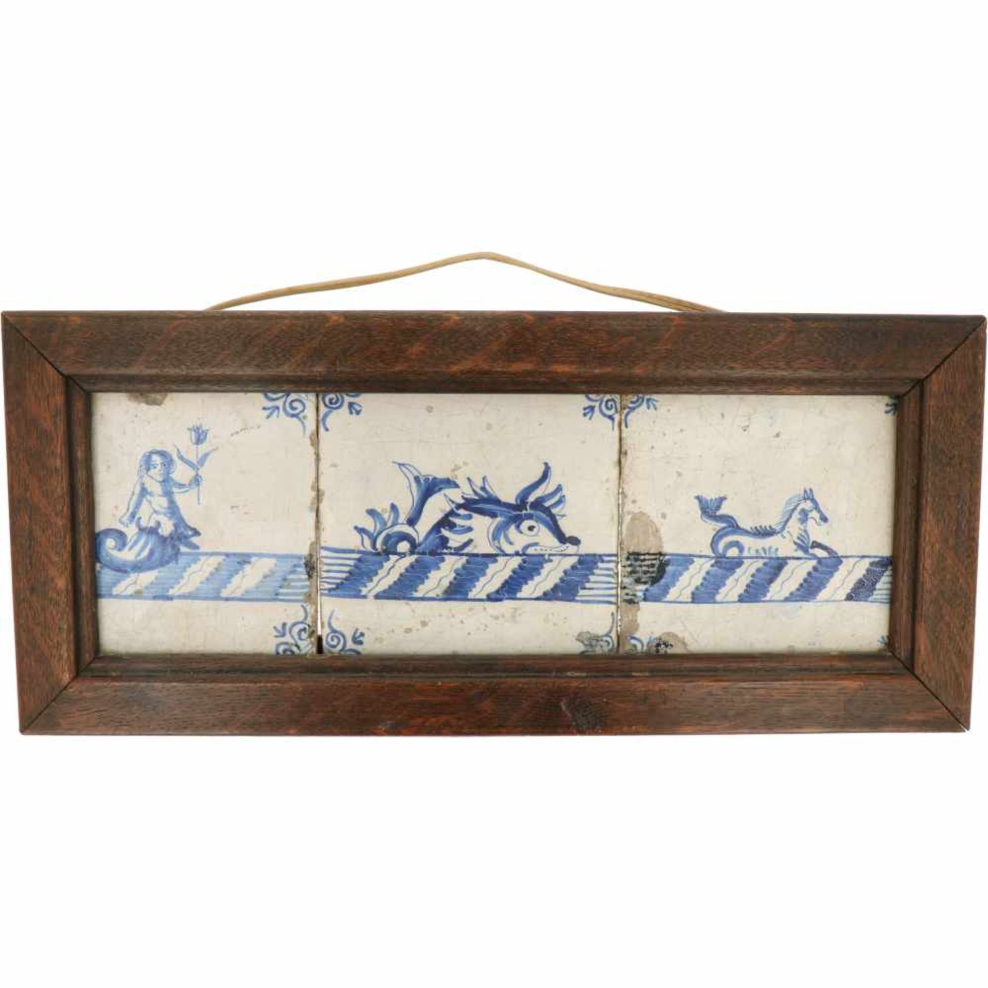 Een lot Delftse tegels, 18e/19e eeuw.A lot of Delft tiles, 18th/19th century. - Bild 6 aus 6