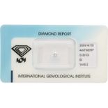 IGI Rond Briljant geslepen diamant 0.20 ct.Kleur: D, Zuiverheid: VVS2, Cut: Excellent, Polish: