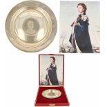 Muntschaal Elizabeth II Limited edition zilver.Compleet met originele etui en bijbehorende