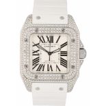 Cartier Santos 100 Diamond 2878 - Dameshorloge - Automaat - ca. 2010.Staat: Goed - Materiaal kast: