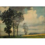 Adam Potgieter (Amsterdam 1899 - 1982 Zwanenburg).Een landschap - "Lente in de Polder". Olieverf.