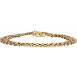 Schakelarmband geelgoud - 14 kt.Met veiligheidsachtje. L: 19 cm. Gewicht: 13,8 gram.Bracelet