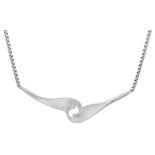 Design collier zilver - 925/1000.L: 39 cm. Gewicht: 6,2 gram.Design necklace silver - 925/1000.L: 39