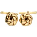 Heren manchetknopen geelgoud - 14 kt.D: 1,3 cm. Gewicht: 4,4 gram.Mens cufflinks yellow gold - 14