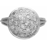 Ring witgoud, ca. 0.35 ct. diamant - 18 kt.21 Single cut geslepen diamanten (14x ca. 0.02 ct. en