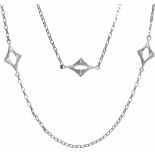 Collier zilver - 835/1000.Met tussenstukken. L: ca. 40 cm. Gewicht: 10,9 gram.Necklace silver -