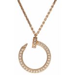 zurückgezogenCartier Juste un Clou necklace with rose gold pendant, ca. 0.34 ct. diamond - 18 ct. 43