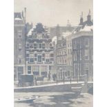 Willem Witsen (1860-1923).Stadsgezicht Amsterdam in winter. Ets en aquatint. Gesigneerd in potlood