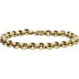 Jasseron schakel armband geelgoud - 14 kt.Setje met colliers (3918 en 3919). L: 23,5 cm. Gewicht: