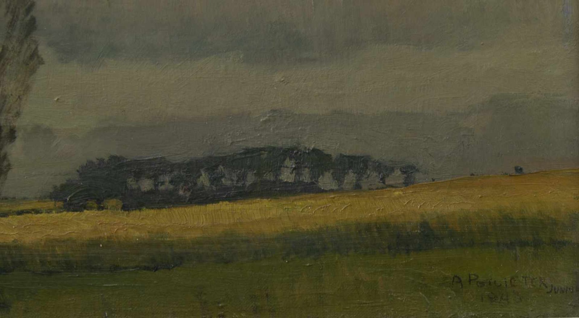 Adam Potgieter (Amsterdam 1899 - 1982 Zwanenburg).Een landschap - "Lente in de Polder". Olieverf. - Bild 3 aus 3
