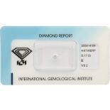 IGI Rond Briljant geslepen diamant 0.17 ct.Kleur: E, Zuiverheid: VS2, Cut: Very Good, Polish: Very