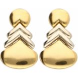 Chimento oorbellen bicolor goud - 18 kt.LxB: 3,6 x 2,1 cm. Gewicht: 12,6 gram.Chimento earrings