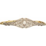 Art Deco armband geelgoud, ca. 0.85 ct. diamant - 18 kt.Met veiligheidsachtje en