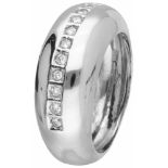 Bigli bandring witgoud, ca. 0.11 ct. diamant - 18 kt.11 Briljant geslepen diamanten (ca. 0.01