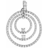 Hanger witgoud, ca. 0.94 ct. diamant - 18 kt.100 Briljant geslepen diamanten (3x ca. 0.06 ct., 1x