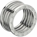 Bvlgari B.Zero1 4-bandring witgoud - 18 kt.Doos en reisdoos. Ringmaat: 16,5 mm. Gewicht: 12,46