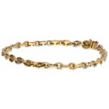 Cartier schakel armband bicolor goud - 18 kt.Met veiligheidsachtje. L: 20 cm. Gewicht: 17,88 gram.