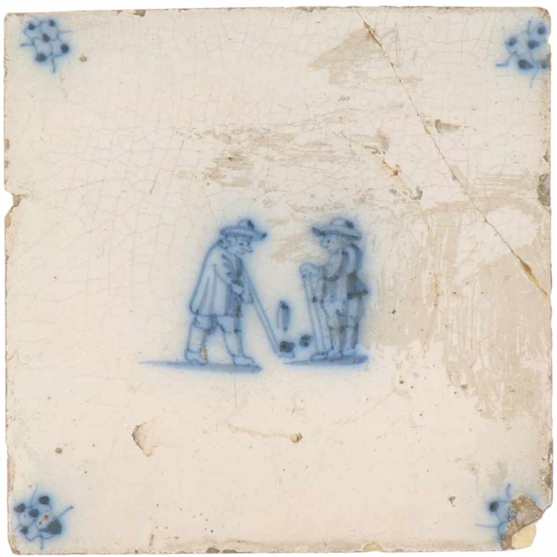 Een lot Delftse tegels, 18e/19e eeuw.A lot of Delft tiles, 18th/19th century. - Bild 3 aus 6