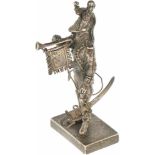 Soldaat zilver.Gedetailleerd model met trompet en loshangend zwaard. Italië, Arezzo, Uno A Erre, 20e