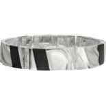 Lapponia design armband zilver, ebbenhout - 925/1000.Designer Zoltan Popovits. L: 18 cm. Gewicht: