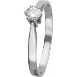 Solitair ring witgoud, ca. 0.17 ct. diamant - 14 kt.1 Briljant geslepen diamant (ca. 0.17 ct.).