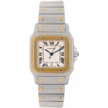 Cartier Santos 1566 - Unisexhorloge - Quartz.Staat: Goed - Materiaal kast: geelgoud/staal - Gehalte: