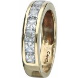 Rijring geelgoud, zirkonia - 18 kt.Ringmaat: 16,5 mm. Gewicht: 4,3 gram.Ring yellow gold, zirconia -