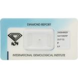 IGI Rond Briljant geslepen diamant 0.07 ct.Kleur: F, Zuiverheid: IF, Cut: Very Good, Polish: Very