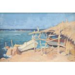 A.J. Zwart (1903-1981)."Aan het strand in Formenta, Spanje". Olieverf op doek. Gesigneerd linksonder