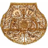 Antieke broche/hanger geelgoud - 14 kt.Met rosegouden accenten. LxB: 5,2 x 5,8 cm. Gewicht: 11,8