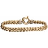 Gourmet schakel armband bicolor goud - 14 kt.L: 21 cm. Gewicht: 20 gram.Gourmet link bracelet