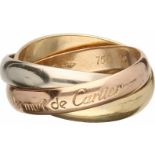 Les Must de Cartier Trinity ring tricolor goud - 18 kt.Met serienummer A9O8OA. Ringmaat: 15 mm.