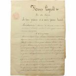 Een handgeschreven document. In naam van Leopold I van België.A handwritten document. In the name of