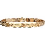 Schakelarmband rosegoud - 14 kt.L: 18,5 cm. Gewicht: 9,8 gram.Bracelet rose gold - 14 ct.L: 18.5 cm.