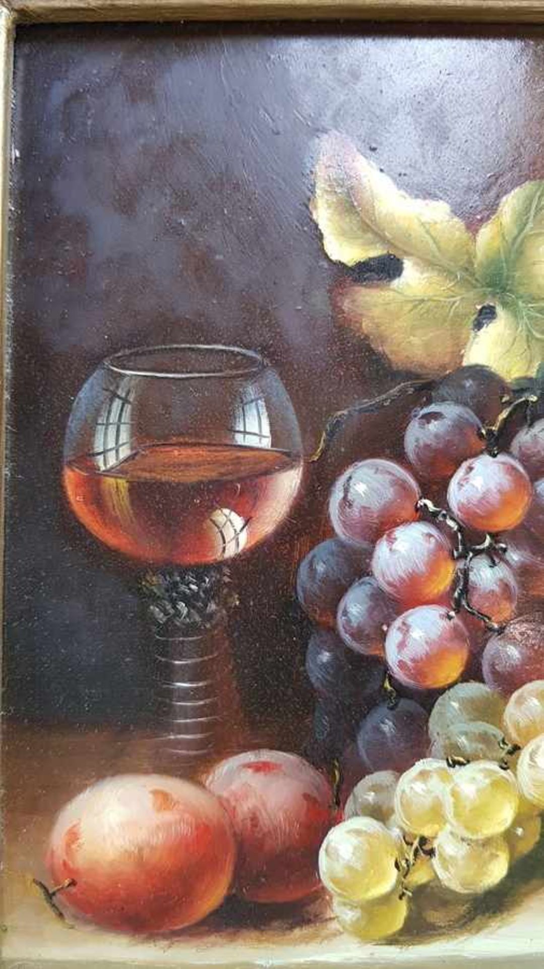 (Kunst) Schilderij, stilleven met fruit, olieverf op paneel, gesigneerd S. AbeloosSchilderij, - Bild 3 aus 7