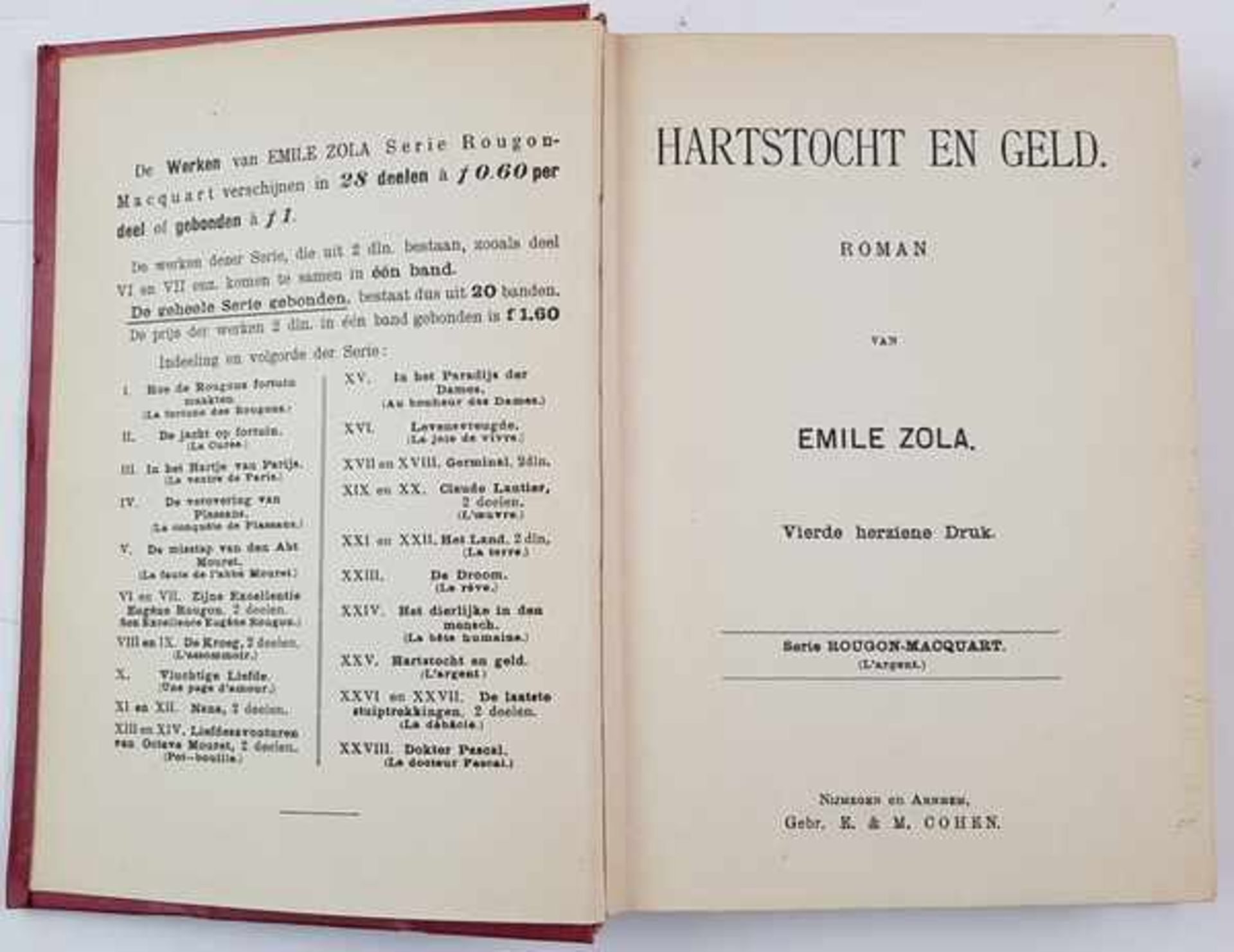 (Boeken) (Literatuur) - Emile Zola's werkenEmile Zola - Emile Zola's Werken. Serie Rougon- - Image 4 of 7