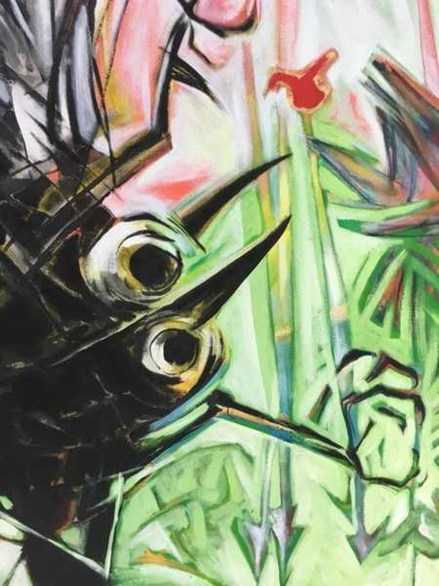 (Kunst) Acryl op doek, Kolibri gesigneerd Idilio Lopez Arnaud.Acryl op doek, gesigneerd Idilio Lopez - Bild 2 aus 5