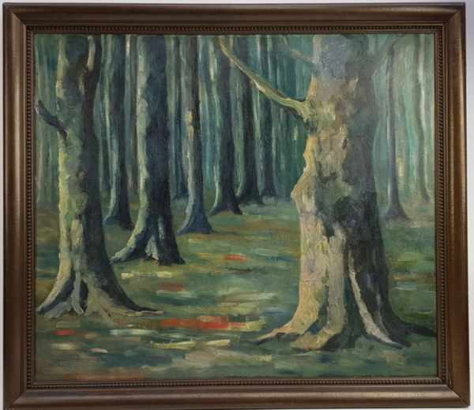 (Kunst) Olieverf schilderij op doek gesigneerd op achterzijde: Schouten. 20e eeuw.Olieverf